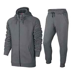 Men's Sweatshirt Set Gray Navy <b>Red</b> Mock Neck Full Zip Casual Joggers Winter Wear 100% Cotton Streetwear Breathable Knitted - Product Image 4