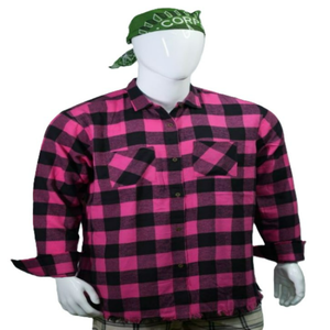 Custom Oversized Men's Casual Flannel Shirt 100% <b>Organic</b> Cotton Long Sleeve Stand Collar Solid Pattern Anti-Wrinkle Eco-Friendly - Product Image 1