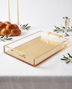 Élégant plateau à pain Judaica en métal et plastique, un ajout magnifique à votre table, portable, anti-poussière, rectangulaire - Product Image 5