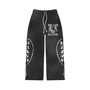 Survêtement unisexe 2026 en tissu épais marron délavé respirant style streetwear |   Ensemble sweat à capuche et pantalon |   Entraînement de jogging personnalisé imprimé - Product Image 3