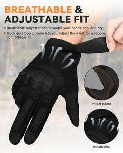 Guantes de moto de malla transpirable, equipo de protección para montar en verano, compatibles con pantalla táctil, diseño de palma antideslizante para hombres - Product Image 4