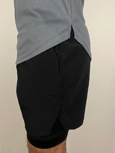 Pantalones Cortos Deportivos Personalizados al por Mayor para Hombre, 2 en 1, Color Sólido Personalizado, Compresión, Secado Rápido, para Correr, Entrenamiento, Gimnasio, Fitness - Product Image 4