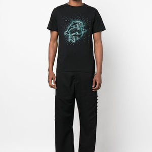 T-shirts pour hommes en strass OEM, 100% coton, respirants, écologiques, manches courtes, col rond, design premium, été - Product Image 2