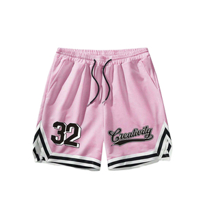 Pantalones Cortos Casuales de Lona Tejida para Hombre, con Estampado de Letras y Números Personalizados, Cintura Media, 100% Algodón, Tela de Felpa, Suministro ODM - Product Image 1