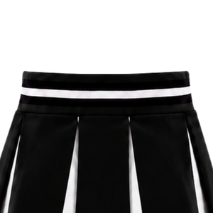 Jupe plissée noire pour femmes, taille haute, uniforme d'équipe athlétique, performance de danse, entraînement, compétition, vêtements de sport - Product Image 5