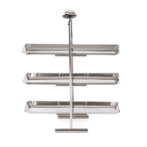 Three Tier Stainless Steel Cake Stand Rectangle Reusable Serving Tray Display Rack - Product Image 2