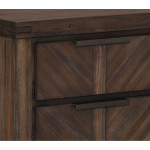 Moderno-rustico 1 pezzo Espresso Espresso finitura comodino in legno camera da letto mobili con stile plancia cassetti dettagli - Product Image 3
