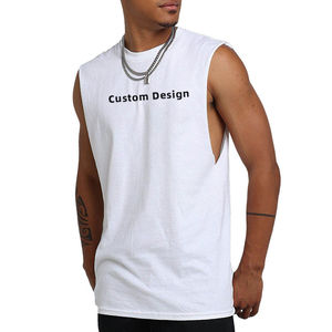 Débardeur formel homme oversize en Spandex/Coton, écologique, respirant, 180g, col rond, sans manches, coupe ample, gilet de sport personnalisé - Product Image 1