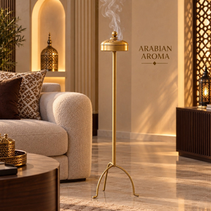 Stainless Steel Floor Bakhoor Burner | Tall Arabian Incense Holder Perforated Dome Islamic <b>Home</b> Hotel Majlis <b>Decor</b> Three Colors - Product Image 3