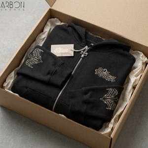 Sweat à capuche zippé noir pour homme 2026 OEM ODM, broderie gothique, streetwear, molletonné, avec logo personnalisé, décontracté, pour l'hiver - Product Image 5