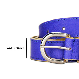 Venta al por mayor de alta calidad de 38 mm cinturón de cuero de vaca para las mujeres casual con logotipo personalizado de aleación de letras para la hebilla directa de la fábrica - Product Image 5