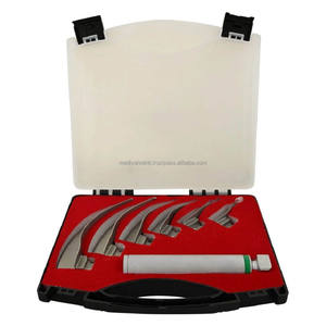 ชุดเครื่องมือส่องกล่องเสียงแบบไฟเบอร์ออปติกชนิดใช้ซ้ำได้ Medivolve รุ่น MI-600134 สำหรับคลินิกสัตวแพทย์และโรงพยาบาล  ใบมีดโค้ง 6 แบบ ทำจากสแตนเลส - Product Image 1