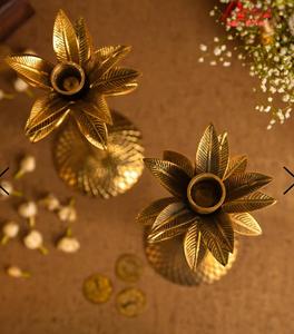 Golden Palm Tree <b>Brass</b> <b>Candlestick</b> Holder Home Decoration 24cm Tall Durable Design Handmade Eco-friendly Valentine's Day - Product Image 3