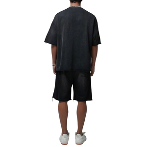 เสื้อยืดคอกลมแขนสั้นผ้าฝ้ายโอเวอร์ไซส์สำหรับผู้ชายและกางเกงขาสั้นชุดกีฬาทรงหลวมสตรีทแวร์ฮิปฮอปลำลองสำหรับฉัน - Product Image 2