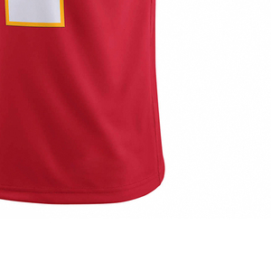 Red American Football Jersey V-Neck Short Sleeve Number 87 Screen Printing Moisture Wicking for Men - Product Image 6