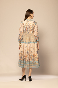 High Quality Women <b>Dress</b> Multicolor Floral Printed Flared <b>Dress</b> for Wedding Style Women <b>Dresses</b> at Best Price - Product Image 3