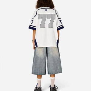 Camiseta de Fútbol Americano de Malla Oversize Personalizada de Alta Calidad, Estampado Unisex Estilo Urbano, Top Deportivo Transpirable, OEM al por Mayor para Compradores de EE. UU. - Product Image 4