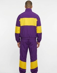 Ensemble de survêtement pour homme, violet et jaune, style sportif, coupe droite, col montant, tenue décontractée pour l'automne - Product Image 2