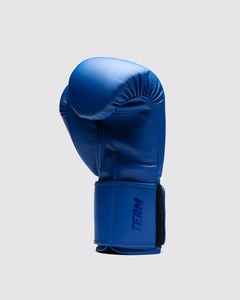 Gants de boxe Fly en cuir véritable, couleur bleue personnalisée, pour entraînement de boxe et salle de sport. - Product Image 3
