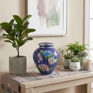 Decorative Metal Covered <b>Vase</b> Urn Shape Home Interior Accent Piece - Product Image 5
