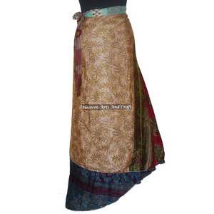 Nuevo Vestido Halter de Seda Reversible de Dos Capas para Mujer, Falda Cruzada de Seda Vintage Mágica de 38 Pulgadas, Estilo Hobo - Product Image 2