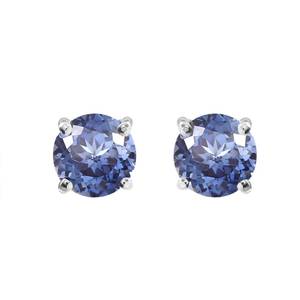 Handmade Ceylon <b>Blue</b> Sapphire <b>Stud</b> <b>Earrings</b> 925 Sterling Silver 14K Gold Plated Polished Engagement Gift - Product Image 2