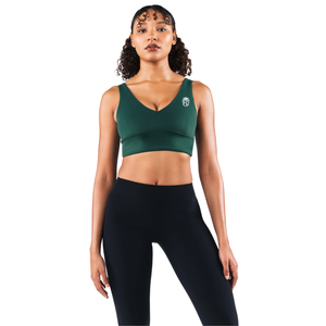 Sujetador deportivo sin costuras para mujer, con escote en V profundo, copas C y D, de alto soporte, para yoga, gimnasio, entrenamiento, elástico, moldeador, cómodo, top deportivo. - Product Image 1