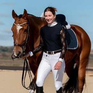 Leggings d'équitation pour femmes avec grip en silicone, taille haute, extensibles, respirants, confortables, pour l'entraînement et la performance - Product Image 2