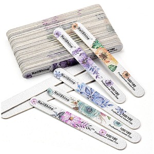 LANGMA Juego de 25 Limas de Uñas de Cristal, Profesionales, Grano 100, Diseño Floral de Una Sola Cara, Desechables y Lavables, para el Cuidado de las Uñas - Product Image 1