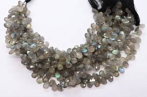 Cuentas facetadas de labradorita natural AAA en forma de pera de 4x6 mm, cuentas de piedras preciosas de labradorita, hilo de cuentas de labradorita azul brillante de 7.5 pulgadas - Product Image 6