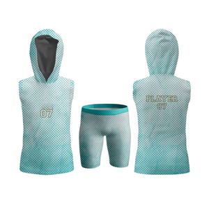 Conjunto de Fútbol Americano 7v7 Teal Splash, Jersey sin Mangas con Capucha, Pantalones Cortos a Juego, Gráficos de Equipo Personalizados por Sublimación, Servicio OEM - Product Image 2