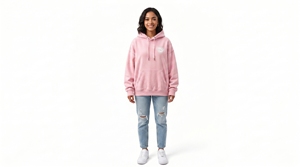 Sudadera con Capucha Rosa Dumela para Niñas, 100% Algodón, Felpa, Bolsillo Frontal Grande, Estilo Casual Urbano, Transpirable, Ropa de Invierno - Product Image 3