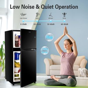 3.5Cu.Ft Compact <b>Mini</b> Fridge Freezer 7 Level Thermostat with Removable Shelves 2 Door Small <b>Refrigerator</b> - Product Image 2