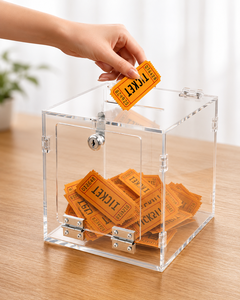 Caja de Donaciones Rectangular de Acrílico Segura y Multifuncional con Cerradura, Diseño Elegante para Eventos y Recaudaciones de Fondos, Precio de Fábrica 2026 - Product Image 5