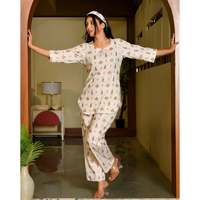 Vedia Ensemble en coton tissé floral décontracté pour femme, longueur genou, taille XS, avec détection d'aiguille