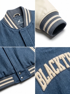 Chaqueta Varsity para Hombre al por Mayor, de Poliéster, Impermeable, Antibacteriana, Cortavientos, de Secado Rápido, 250g, Chaqueta Varsity de Otoño, Unisex, Tejida - Product Image 4