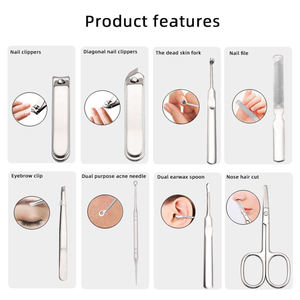 8 Pieces Manicure Tools Set <b>Nail</b> Clippers Set High Quality Manicure Pedicure Set - Product Image 4