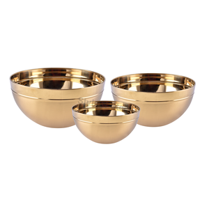 Gold PVD Polished Stainless Steel Classic Eco-Friendly Food Serving Dinner Bowl - Product Image 2