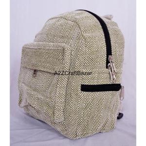 กระเป๋าเป้สะพายหลังทำมือ ยูนิเซ็กซ์ วินเทจ น้ำหนักเบา 20 ลิตร ผ้าฝ้าย สำหรับแคมป์ปิ้ง ว่ายน้ำ ใช้ได้ทุกวัน ปิดด้วยซิป สายสะพายโค้งมน นุ่มสบาย - Product Image 3