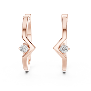 Women's SIMPLE HOOP <b>EARRINGS</b> SET 18KT YELLOW GOLD RHODIUM PLATED LAB GROWN BRILLIANT CUT DIAMONDS IGI CERTIFIED LUXURY EVERYDAY - Product Image 6