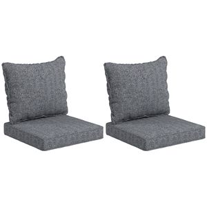 Set di cuscini grigi per sedie da esterno, resistenti allo sbiadimento, per schienale e seduta - Product Image 1