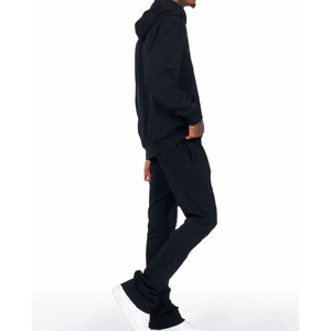 Conjunto de Sudadera con Capucha y Pantalones Deportivos Negros para Hombre, Estampado 'Dude It's Time Suit Up', Ropa Urbana Informal de Verano, Dos Piezas, Lavado Ácido, 100% Algodón Francés - Product Image 3