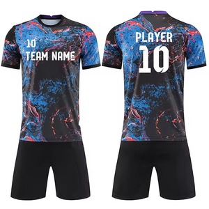 Ensemble de maillots de football sublimés personnalisés avec shorts, polyester respirant, uniforme d'équipe pour hommes, col rond, manches courtes, toutes saisons - Product Image 1