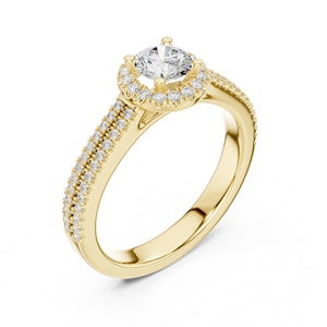 แหวนเพชรทรงกลมทองคำขาว 14K เพชรเพาะเลี้ยงสำหรับผู้หญิง สวมใส่ในออฟฟิศ เพชรเพาะเลี้ยงใหม่ - Product Image 5