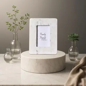 Stone Era Premium White Marble Fashionable Handmade Photo <b>Frame</b> <b>with</b> Wall <b>Mount</b> for Home Decor Office Display & Gifts - Product Image 1