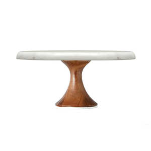Luxury Modern White Wood/Acrylic/Metal <b>Cake</b> <b>Stand</b> Solid Wooden Pedestal Base Eco-Friendly Dishwasher Safe Wholesale Dessert - Product Image 2