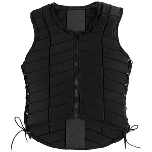 Chaleco de equitación unisex negro, protector, sin mangas, con cierre de cremallera, espalda de malla transpirable, para montar a caballo - Product Image 1