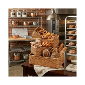 เสน่ห์ของหวายสไตล์ชนบท ตะกร้าและถาดสานมือที่ทนทาน บ้านที่รักษาสิ่งแวดล้อม - Product Image 1