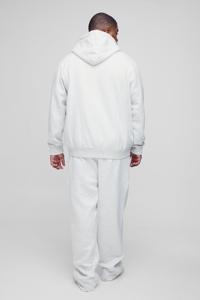 Ensemble de survêtement 2 pièces pour homme en molleton de coton épais grande taille avec imprimé en relief sur toute la surface, comprenant un sweat à capuche et un pantalon de survêtement - Product Image 2