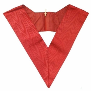 Collar Masónico del Rito Escocés de 28 Grados, Liso, Ancho, Rojo Moiré, Collar de Caballero del Sol, Regalia del Rito Escocés, Moiré Rojo - Product Image 5